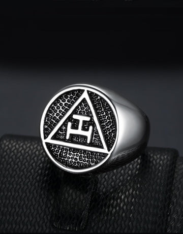 Antique Style Polished Surface 316 Stainless Steel Royal Arch Masonic Rings - The Jewellery Supermarket